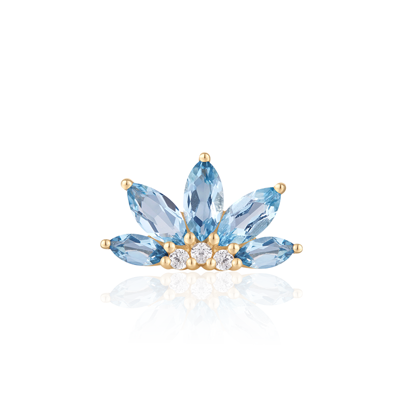 Valentina CZ London Blue Topaz /YG